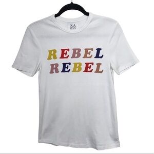 Zoe Karssen White Rebel Rebel Short Sleece Tee T Shirt